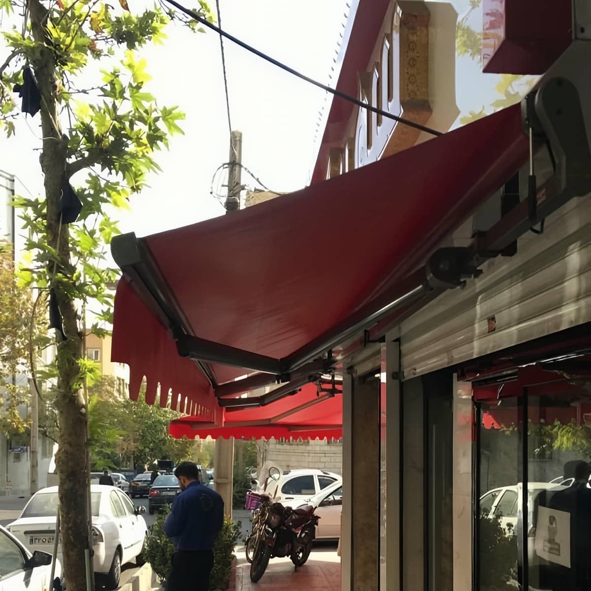 سایبان برقی تراس و بالکن زاهدان با زیرسازی تقویتی